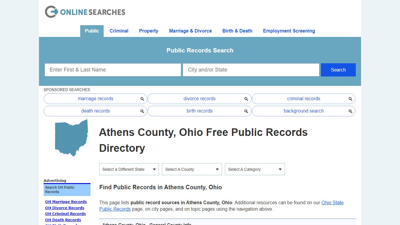 Athens County, Ohio Public Records Directory
